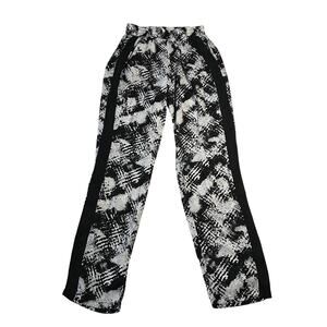 Women's High Rise Abstract Print Pull On Pants Size XS Tuxedo Stripe Neutral